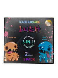 Peach Paradise  5 Pack Lush 3-in-1 – 2 Gram Live Resin Vape THCA Cartridge