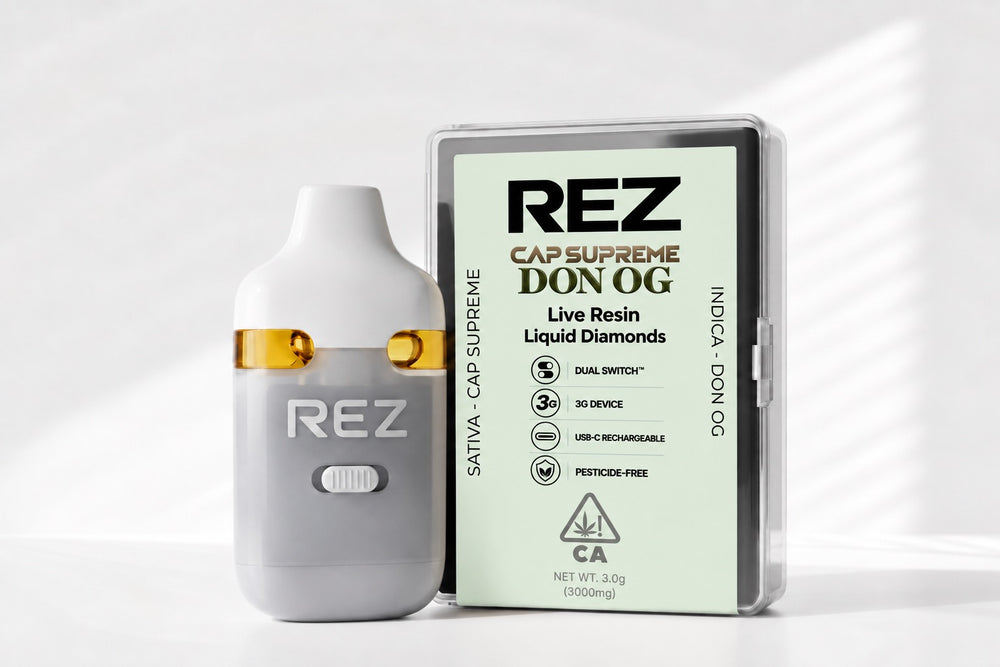 REZ- 3 Gram Live Resin Liquid Diamond Vape Cap - Supreme (S) + Don OG (I)